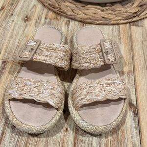 Beach by Matisse Braided Espadrille Slide Sandals in Natural size 8.5